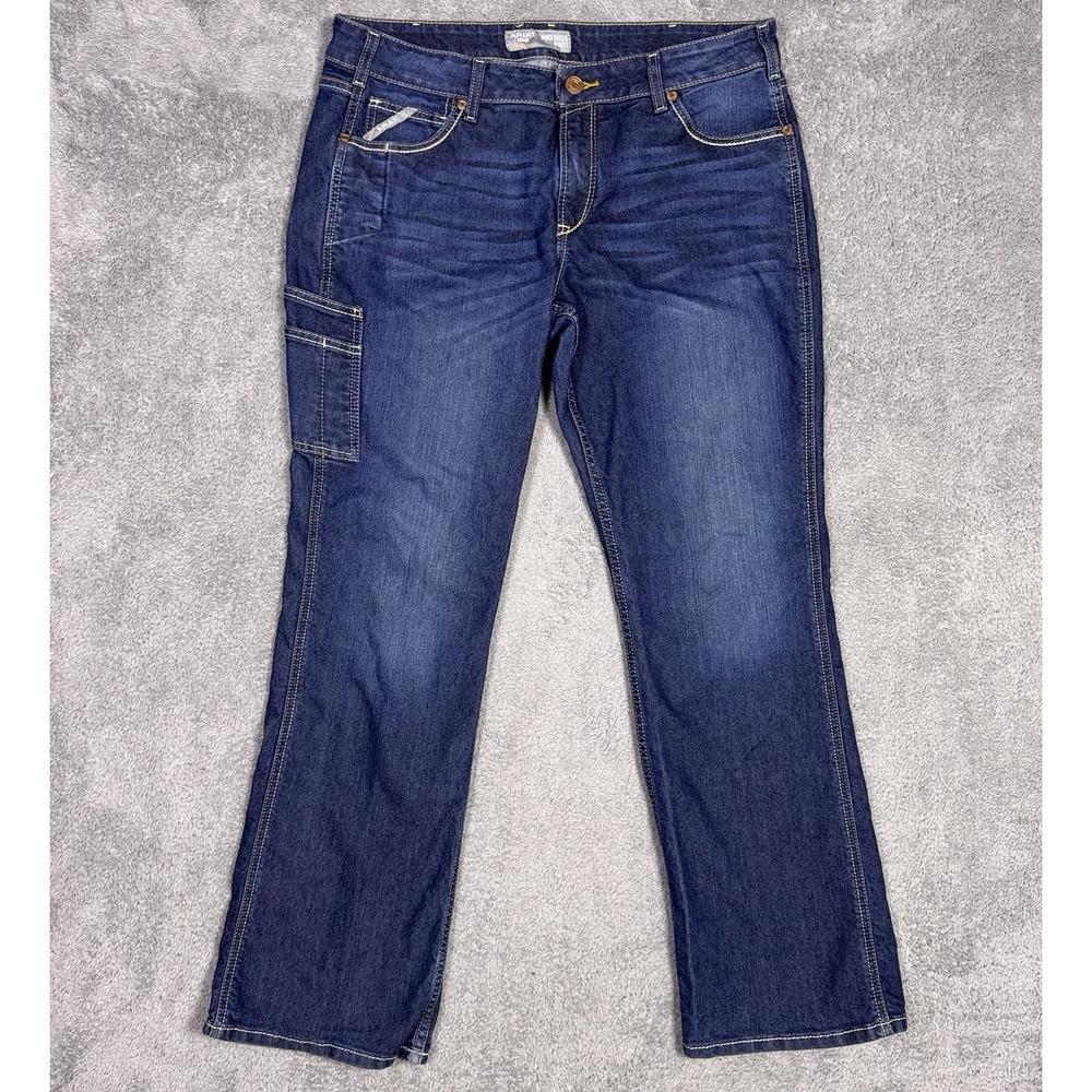 Ariat Jeans Womens 34L Rebar Mid Rise Boot Cut Workwear Utility Whisker Cargo